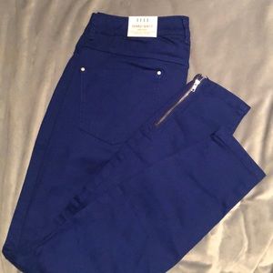 Cobalt blue mid rise skinny ankle pants